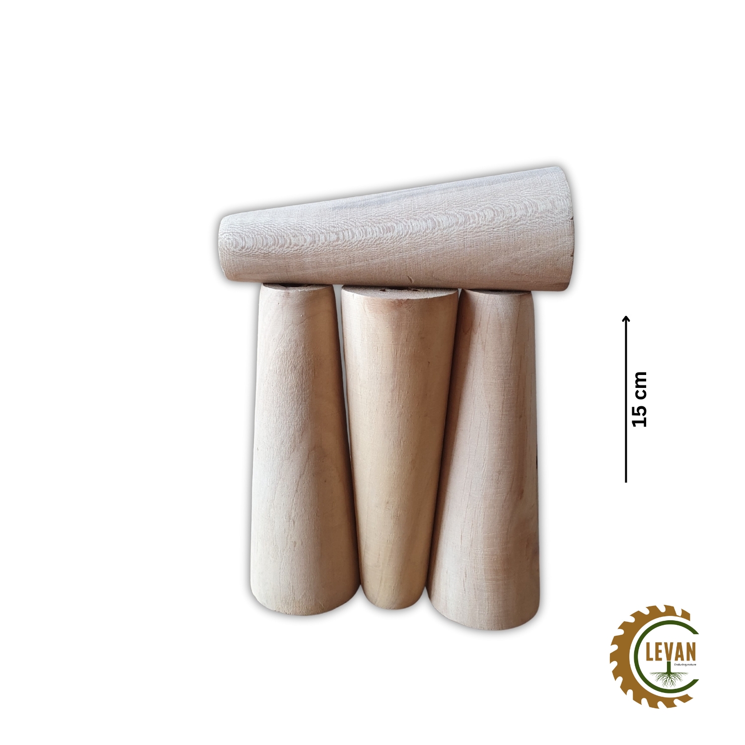 پایه دوکی چوبی 15 سانتی متر - Image 3